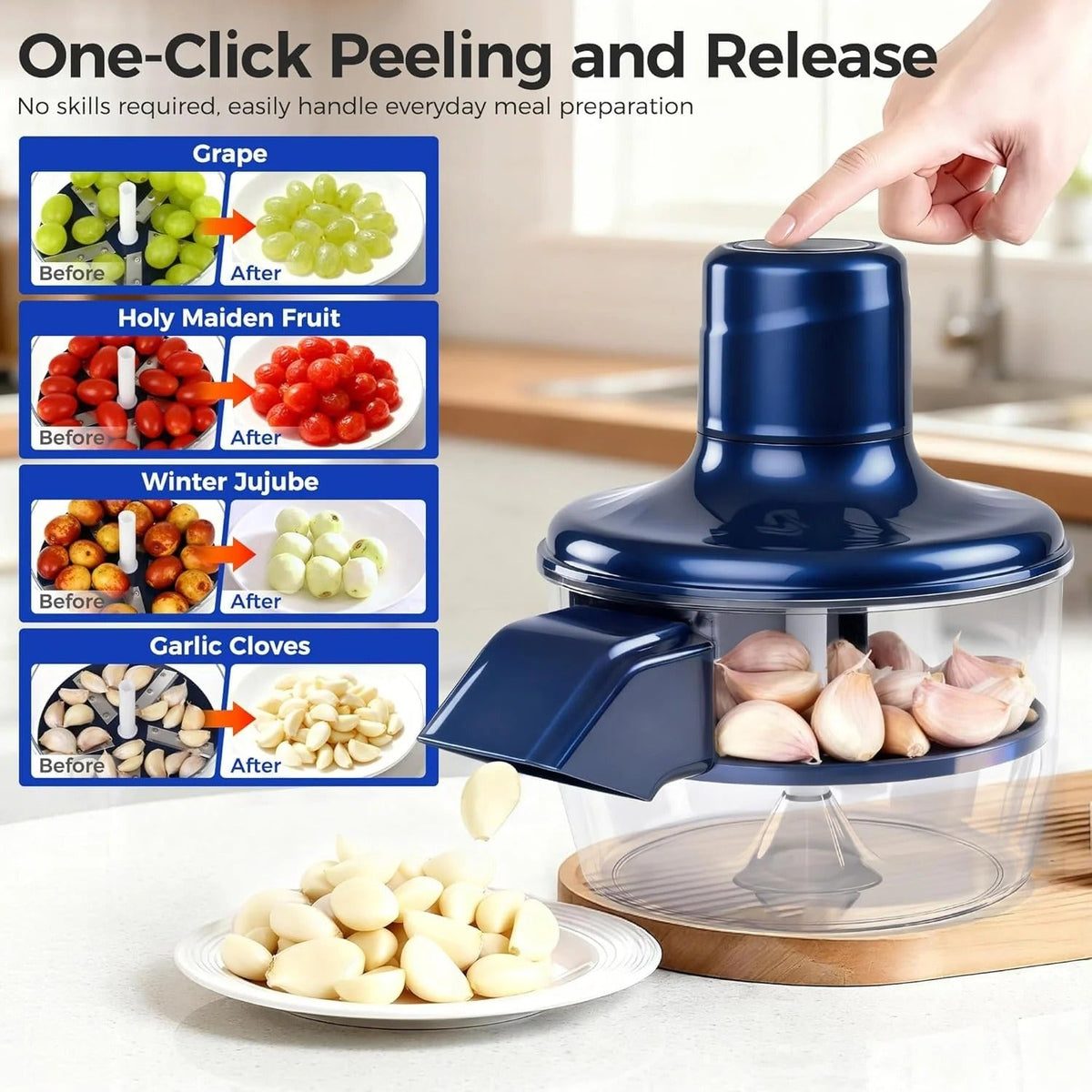 Electric Automatic Garlic, Fruits & Vegetable Peeler Machine